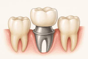 Coroana ceramica pe suport metalic