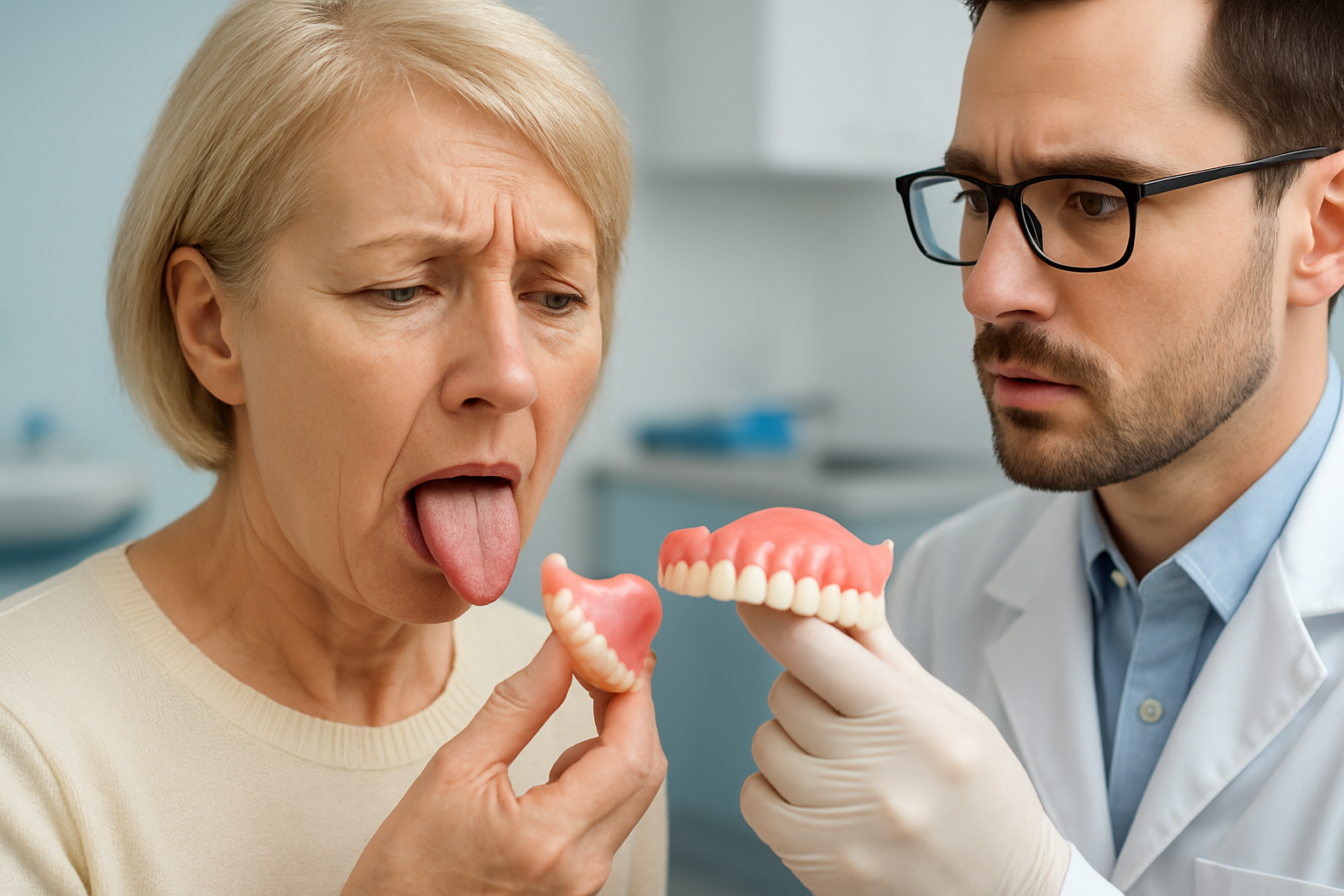 Este normal sa am probleme cu gustul cand port o proteza dentara?