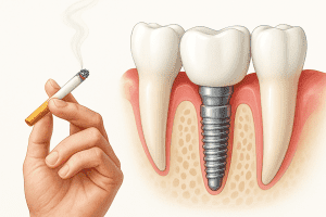 Fumatul poate determina caderea implantui dentar?