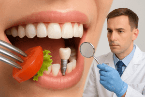 Pot sa mananc dupa inserarea implantului dentar?