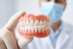 Proteza totala cu dinti din material ceramic